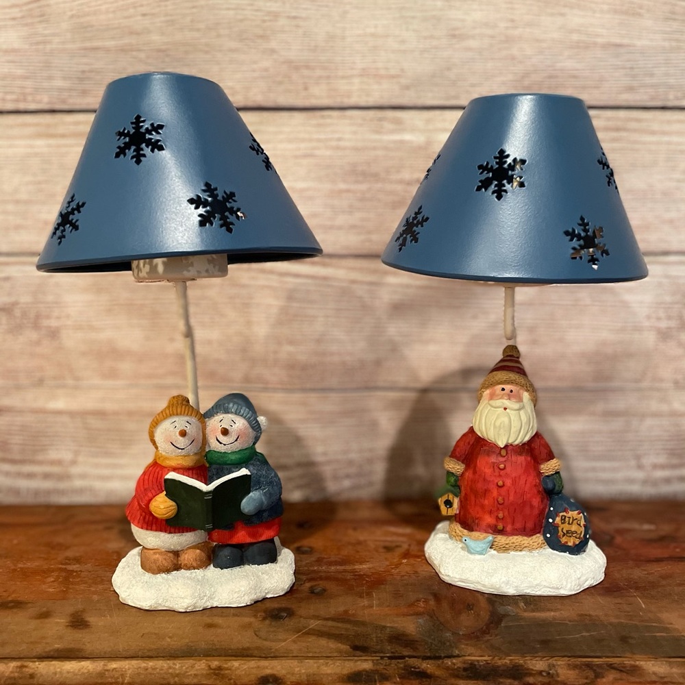 Pair of Christmas candle holders